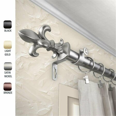 KD ENCIMERA 1 in. Silas Curtain Rod with 120 to 170 in. Extension, Satin Nickel KD3714647